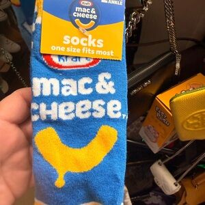 Kraft Mac & Cheese Blue and Yellow Socks
